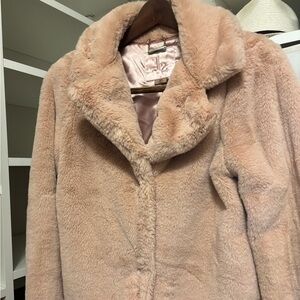 Women's Pink Faux Fur Jacket
